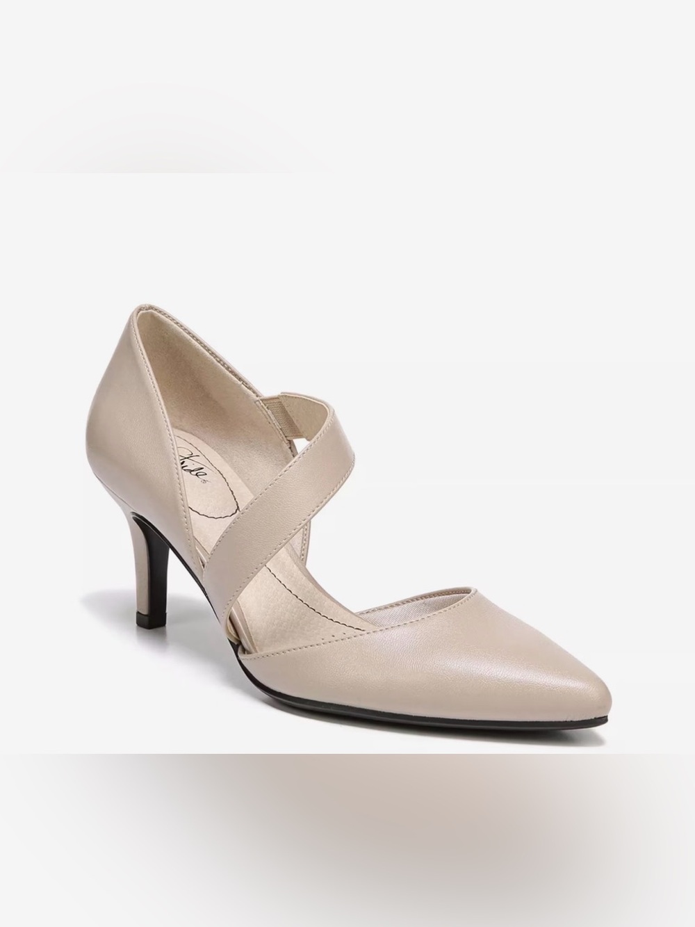 Life Stride Pointed-Toe Crisscross Strap Suki pump Heels